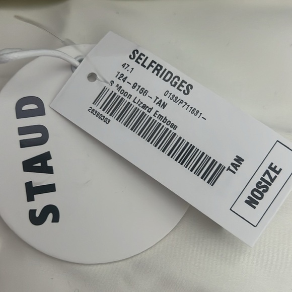 Staud Moon Bag tan lizzard embossed NWT - Picture 16 of 16